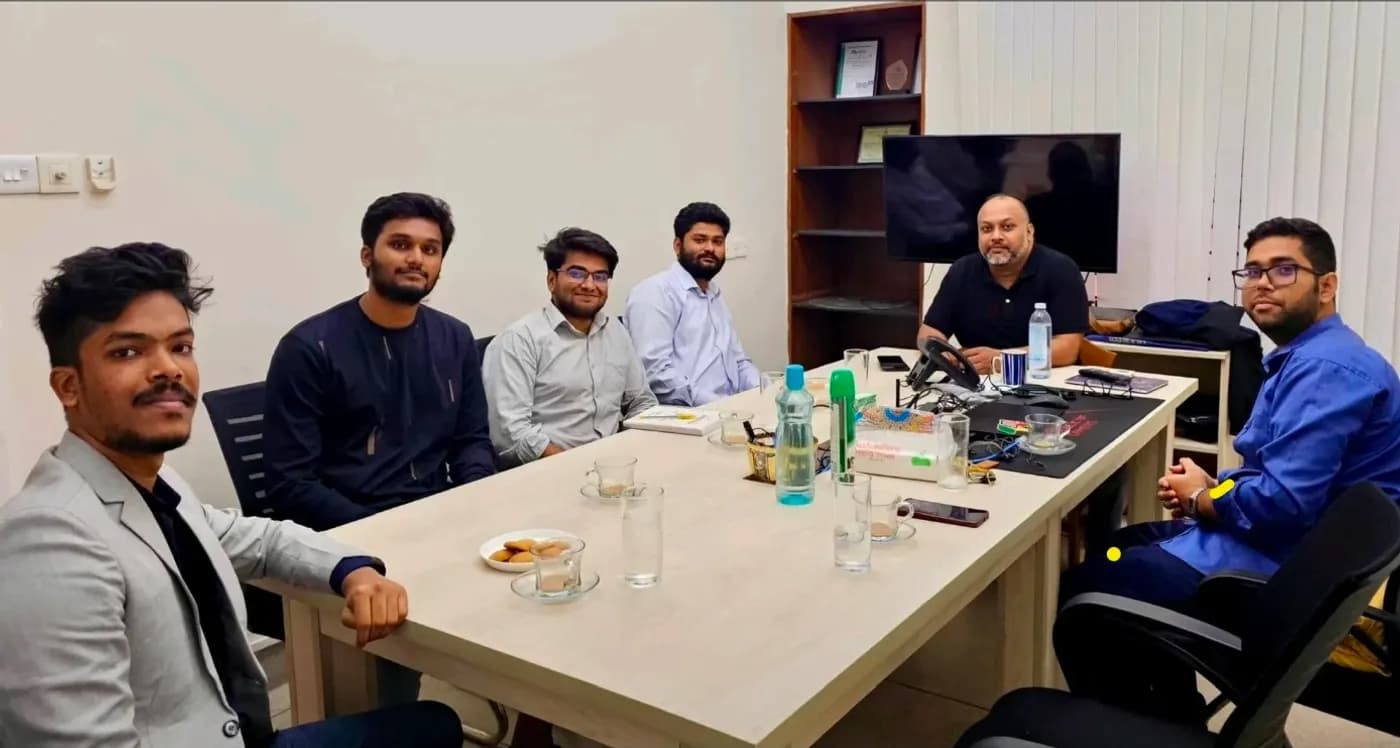 A boardroom meeting between the CodeMyPixel team and Md. Istiaque Hossain of Quintet Alliance.