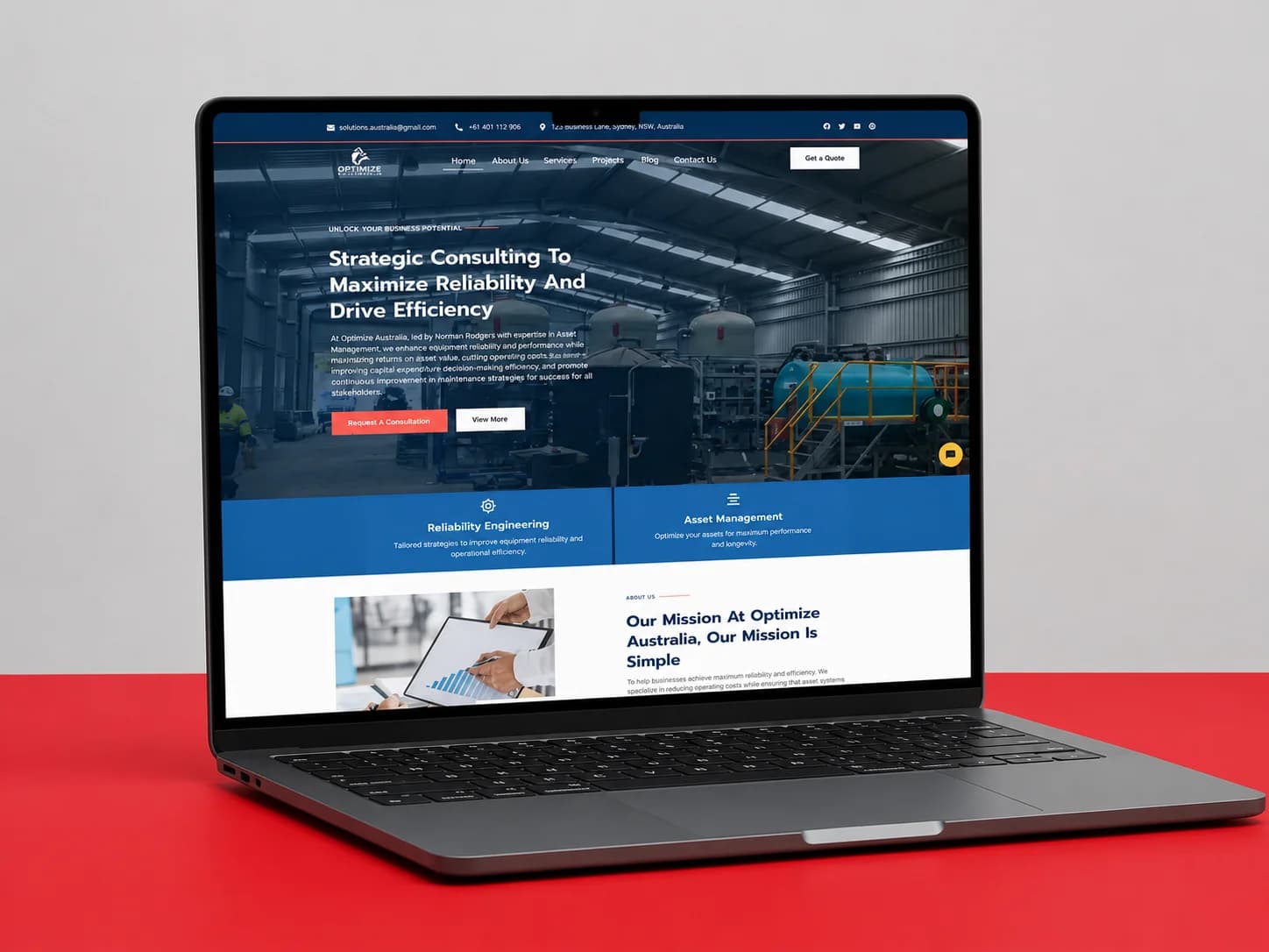 Optimize Australia: sito web + chatbot basato sull'intelligenza artificiale