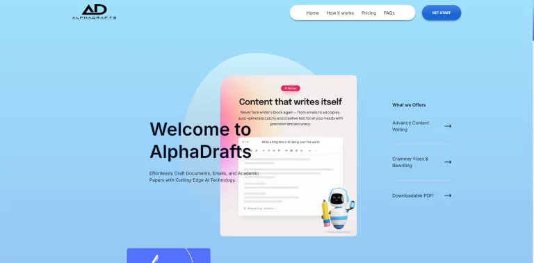 Alpha Drafts (AI-Powered Content Generator and PDF Chat Software)